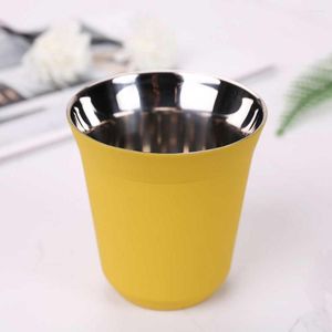Mugs 80ML 304 Espresso Stainless Steel Coffee Milk Water Drink Breakfast Cups Insulated Double Wall Dishwasher Safe Texture