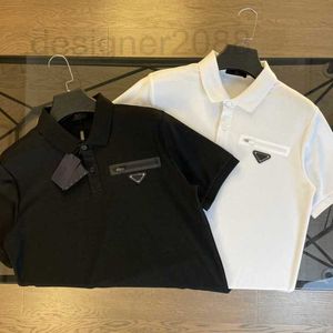 Herrpolos designer 2022 män s t shirt fritid klassisk arbetspolos skjorta bokstäver broderi zipped fickdesign bekväma och andningsbara toppdetaljer sommar tote