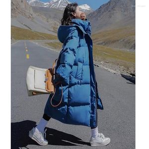 Women's Down Thickened Cotton Jacket Women's Loose Long Knee Length 2022 Winter Coat Bread Clothing Trend