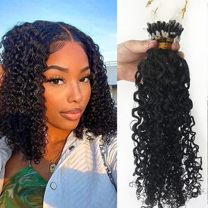 Peruvian Curly Micro Ring Hair Extensions 1g/s Remy Natural Color #2 #4 Micro Loop Human Hairs Extension 8-30inch