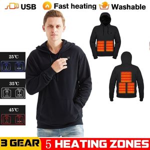 Men's Hoodies Sweatshirts Winter and women's USB Heated hoodies Cotton Zipper Pocket Wool Thick Lovers Fallwinter Heating casual 221124