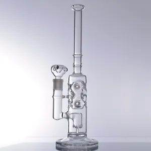 16-calowe szklane bongo fajki wodne Recykler czystej wody Multi-hole Dab Rig Shisha 14mm fajki