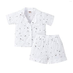 Zestawy odzieży 2022 0-4y Baby Baby Girl Bawełniane ubrania bielizny biały stokrotka Kieszonkowa kieszonkowa guzik z luźnym szorty Summer 2PCS