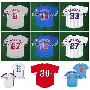 O beisebol universitário usa o vintage Montreal Expos Jersey Vladimir Guerrero Gary Carter Cliff Floyd Jose Canseco Pedro Martinez Tim Raines Rondell Tom Brady Pete