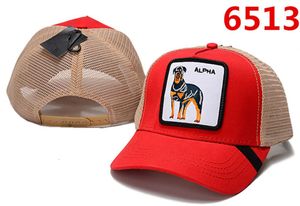 Zwierzęce czapki baseball czerwone brązowe alfa caps caps swobodne siatkę haft haftowy król gotówek wilk hap hap