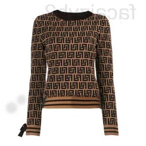 Kadın Sweaters Tasarımcı Sweater Sonbahar Yuvarlak Boyun Çizgili Moda Uzun Kollu Kadınlar Yüksek Son Jakar Hırka Örgü Kaplar 24yt