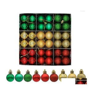Decoração de festa decoração de festa de natal árvore bolo de bola 72pcs/caixa decorações penduradas ornamentos definidos para festival de férias home dhfwp