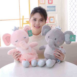 1Pc 3050Cm Cute Soft Elephant Plush Toy Stuffed Cartoon Animal Pop Kids Baby ldren Baby soothe Christmas Gift J220729
