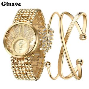 New Ladies Fashion Watches 18K Gold Bracelet Set Watch очень стильные и красивые шоу Woman's Charm307K