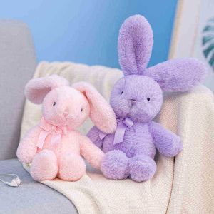 2535cm Super Kawaii Plush Rabbit com bonecas de botões bonecos fofinhos lindos ouvidos longos Rabbit Toy Birthday Gift J220729