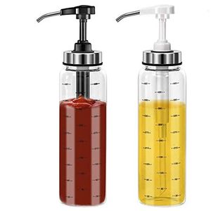 Ice Cream Tools Sauce Squeeze Bottles For Kitchen BBQ 2 Pack Olive Oil Dispenser Glass KetchupSaladDressingHoney 500Ml ghn 221124