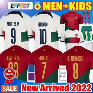 22 Portuguesa Joao Felix voetbalshirts Ruben Bruno Bernardo Ronaldo Fernandes Portugieser Portugees National Team Football Shirt Men Kids Kit Diogo J