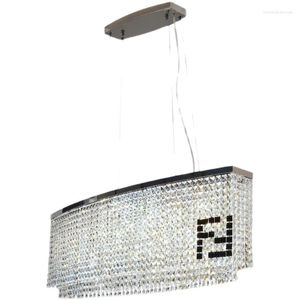 Avizeler modern kristal avize yemek lambası lüks dikdörtgen k9 asılı tasarımcı ışıkları LED kişilik kolye