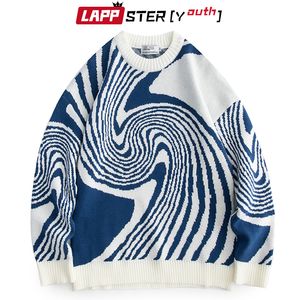 Męskie swetry Lappster-Youth Men Harajuku vintage dzianinowy sweter męskie Męki Koreańskie mody Man Japońscy projektant streetwearu 221124