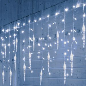 Strings Navidad Ice Pick Snowflake LED String Wai światła Garland Dekoracje świąteczne do domu Worka Wedding Ogród Zasłona Zasłona