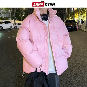 Uomo S Down Parkas Lappster Y2K Letter Winter Leather Jacket Men Korean Streetwear Puffer Hip Hop Bubble Coat Black Overszeze 221123