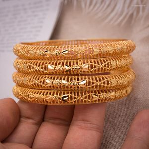 Bangle Dubai Gold Color Jewelry Bangles Högkvalitativa kvinnor Etiopiska banglesbracelets Bröllop Bruggåva
