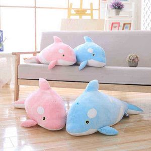 Симпатичная убийца кита поп -подушка Marine Life Bluepink Whale Cuddle Pop Shark Kids Boys Girls Girld Gird Soft Kawaii Toys J220729