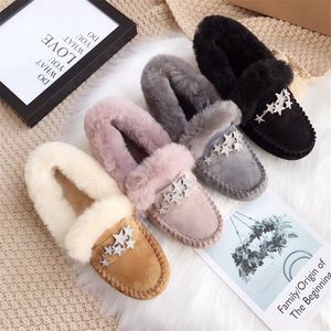 Boots Shoes Women 100% Natural Fur Moccasins Loafers Soft Genuine Leather Leisure Flats Female Casual Footwear Snow 221124