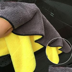 Toalha Carre￧o de carro Polimento de toalhas de lavagem de microfibra de microfibra de pano de limpeza grossa de pano de fibra de poli￩ster PLUSH299N DROP DIVER H DHD5L