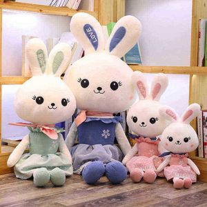 6080110Cm Cute Cartoon Rabbit Cuddle Stuffed Soft Bunny With Skirt Doll Baby Kids Toys animal Toy Birthday Christmas Gift J220729