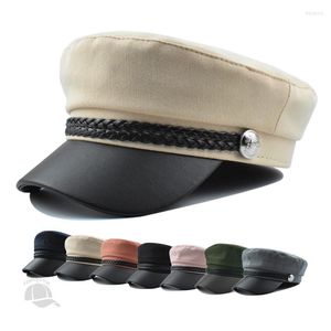 Berets Women's Hat for Women Autumn and Winter Beret Femal Marynarka Wojenna moda swobodne ośmioboczne czapki szczytowe czapki brytyjski styl