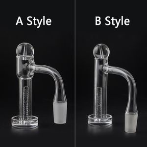 A/B suit Full Weld Beveled Edge Smoking 4mm bottom 16mm/20mm OD Contral Tower Terp Slurper Quartz Banger With Quartz Pillar/Glass Cap for Dab Rigs Water Pipes
