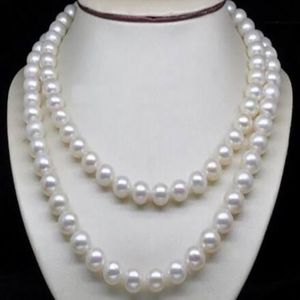 Ny Fashion äkta AAA 8-9mm White Fresh Water Pearl Necklace 33 