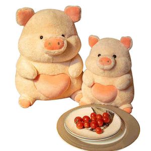 Desenho animado porco fofo com brinquedos de pelúcia para roupas de pelúcia de boneca de animais de animais recheados para bebês macios gui para meninas de meninas de meninas de aniversário j220729