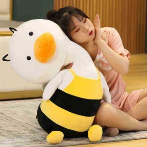 6080100см 1PC Super Soft Cartoon Kawaii Bee Duck Toy Cuddly Dolls Ldren Cuddly Peluche для рождественского подарка Ldren J220729