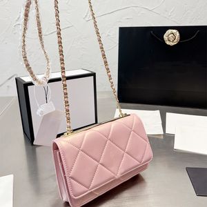 oryginalne skórzane torebki designerskie torby luksusowe karty łańcucha portfela torba moda dama ramię crossbody torebki portfele torebki 7A hurtowe