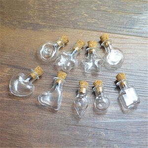 Bottiglie di stoccaggio Barattoli di vetro a forma multipla Ornamenti con tappo in sughero Contenitori fai-da-te Mini desiderio per la decorazione della casa di nozze