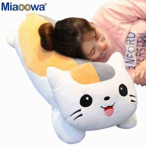 507085cm Kawaii Cat Pillow Cuddly Soft Cushion Cuddly Animal Doll Sleep Sofa Bedroom Decor beautiful Gifts for ldren Girls J220729