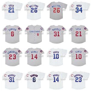 College Baseball Wears Vintage 1992 Baseball Jerseys Greg 31 Maddux 21 Sammy Sosa 23 Ryne Sandberg 8 Andre Dawson 14 Ernie Banks 10 Ron Santo 26 Billy Williams