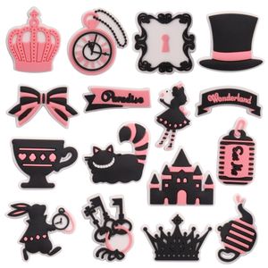 Wholesale 100Pcs PVC Crown Clock Hat Bow Girl Cup Cat Garden Shoe Buckle Decorations Charms Button Clog Backpack Hole Slipper Kids Party Xmas Gifts