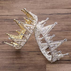 Tiaras New Princess Headwear Chic Bridal Tiaras Accessories مذهلة بلورات اللؤلؤ الزفاف وتاج 12101 إسقاط تسليم Dhgarden Dhdgk