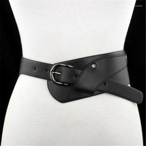 Bälten Kvinnor Wide Leather Corset Belt Fashion Designer Metal Pin Buckle Tie Obi Leisure for Ladies Wedding Dress Midjeband