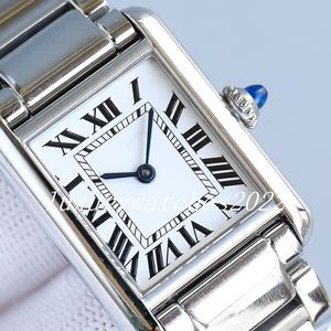 Lady Watch Quartz Watches Women White Roman Dial 30mm Längd 22mm Bredd Populär Serie Square Bezel Feature Boutique Party Business Wristwatch Montre de Luxe