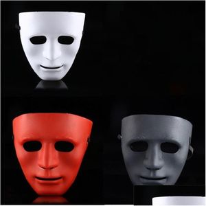 Party Masks Scary Masks Halloween Street Dance Mask Utför ansiktsstycke Ghost Dances Decoration Supplies Plastic Christmas med Bandag Dhdls