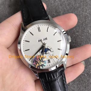 3 Stilklockor f￶r m￤n White Dial Sapphire 5396G-011 Komplikationer ￅrlig kalender 38mm 5396G KM Factory Leather Strap 324 S QA LU 24H Automatisk klocka