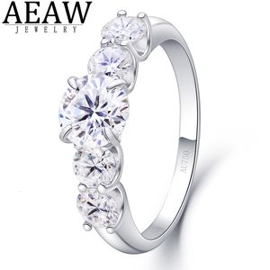 Solitaire Ring 22Carats 65mm D Color VVS1 Round Excellent Cut Wedding Engagement Solid 18K White Gold Plated for Lady 221119