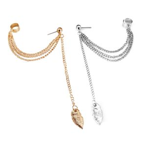 Charme Frauen Mädchen Charme Stilvolle Punk Rock Blatt Kette Quaste Baumeln Ohr Manschette Wrap Ohrring Sterling Und Golden Schmuck Tropfen Deli Dhgarden Dhed2