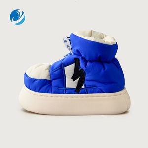 Slippers Mo Dou Womens Thick Sole Warm Plush Lining Shoes Mens Home Casual Bedroom Fashion Outdoor Winter Cotton 221124