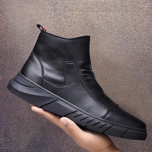 Boots Nice Winter British Style Casual Leather Tube All-match Men's Boot Hight-Top Shoes Korean Version