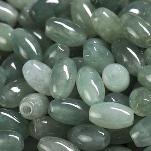 حبات الحجر العقيق على شكل برميل للمجوهرات التي تصنع حجارة صغيرة بيضاء خضراء أبيض أبيض للأساور مصنوعة يدويًا
