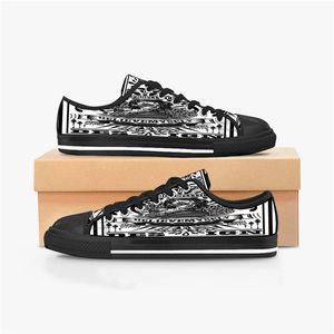 Masculino feminino diy sapatos personalizados baixo superior lona skate triplo preto personalização impressão uv tênis esportivos kele367