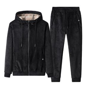 Men's Tracksuits masculinos para homens esportivos de inverno espetam calças de casaco quente atear na jaqueta casual masculino com capuz PLATUS