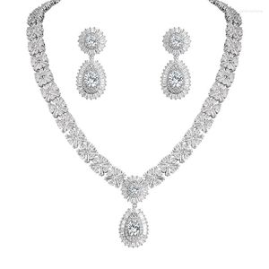 Necklace Earrings Set WEIMANJINGDIAN Brand High Quality Luxury Design Cubic Zirconia CZ Zircon Tennis And Earring Wedding Bridal Jewelry