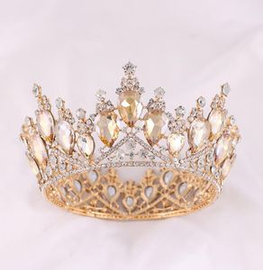 Tasarımcı Crown Lady Fashion Lüks Düğün Başlıkları Alaşım Headdress Gelin Aksesuarları