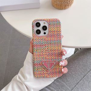 Luxury triangle woven pattern phone cases for iPhone 15promax 15pro 15plus 15 14pro 14plus 14 13promax 13pro 13 X Xs Xr XSMAX 11 11pro 12pro 12 fashion cellphone shell
